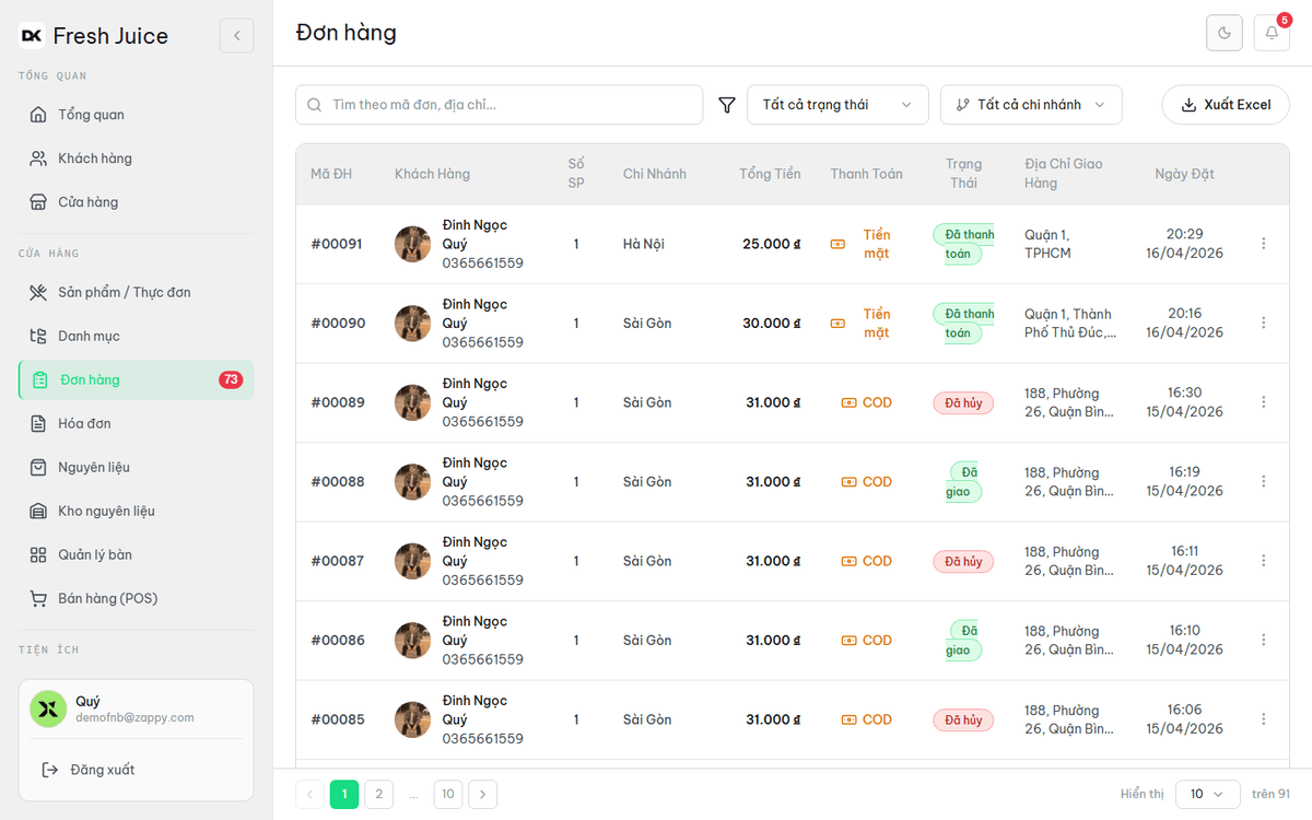 Quản lý Đơn hàng