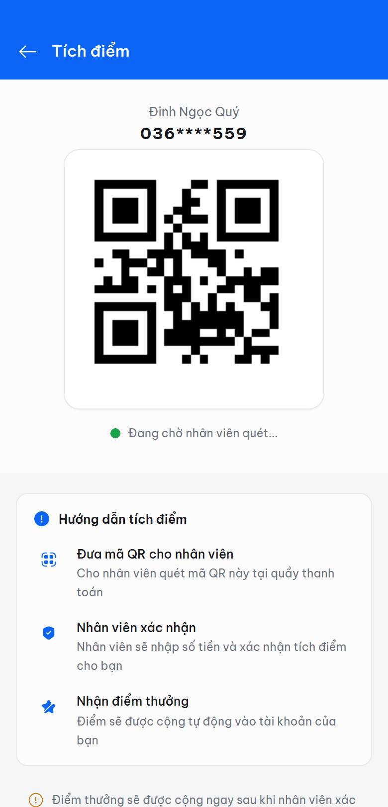 Tích điểm QR