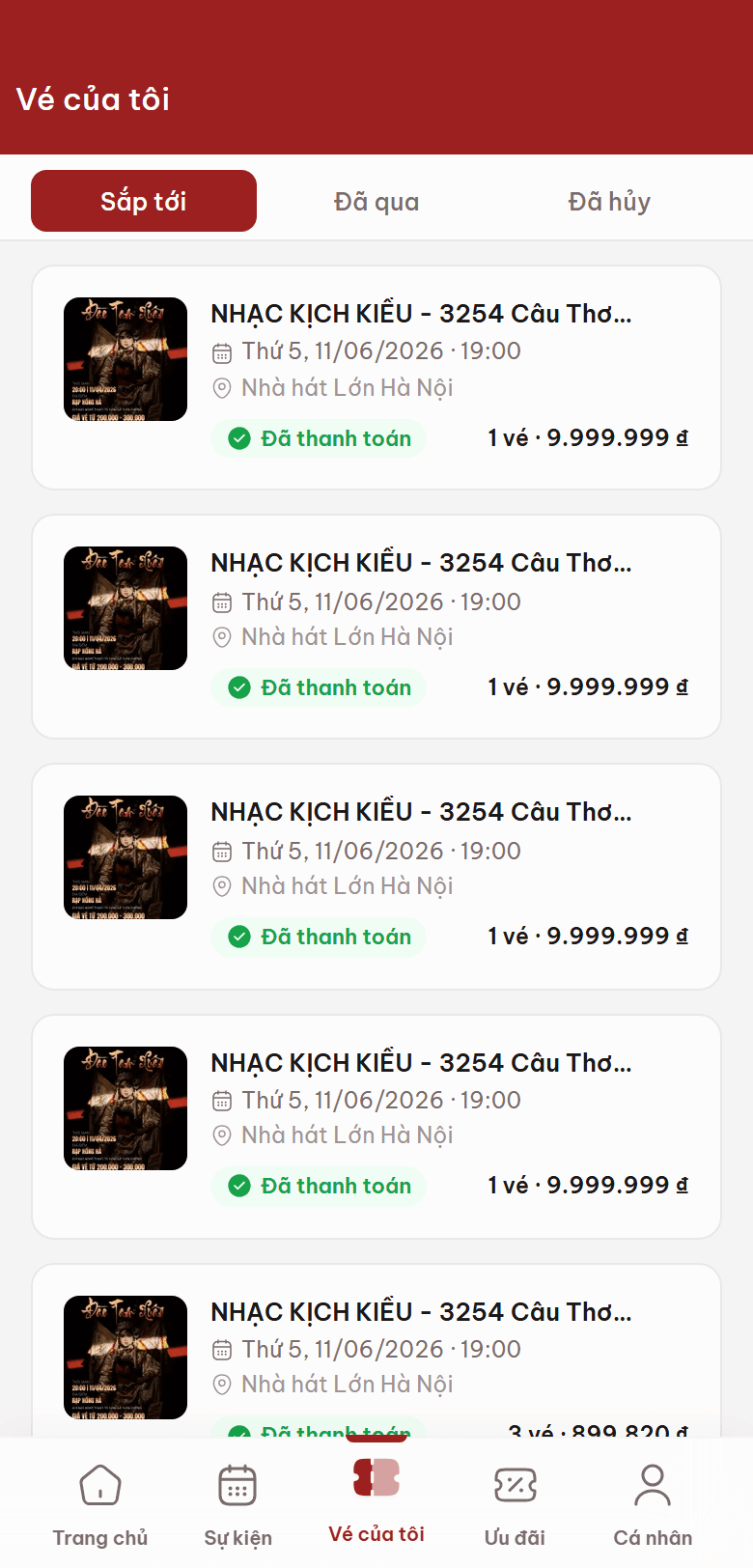 Vé của tôi