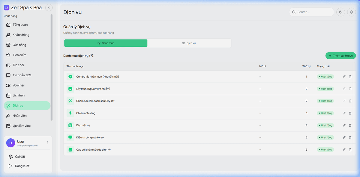 Danh mục Dịch vụ